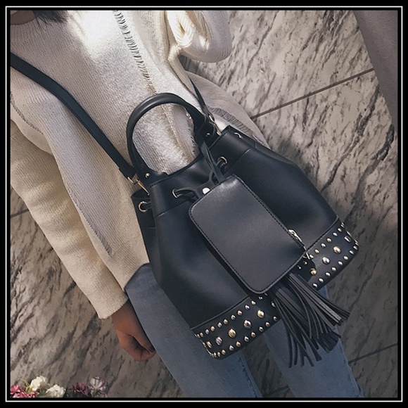 NEW BRISTOL Studded Tassel Bucket Bag - Picture 2 of 8